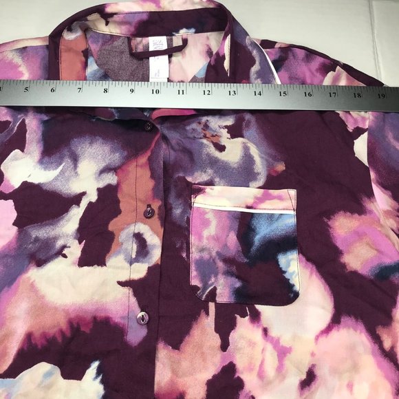 Stars Above Women's Button Sleep Shirt XS Purple New - Picture 10 of 14